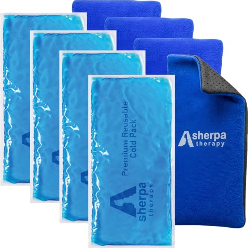 Flexible Cold Gel Ice Pack Reusable, 9.5" x 4.5", 4 Pack - style: Cold