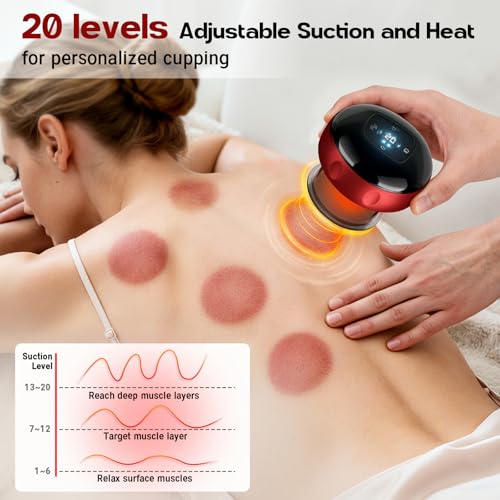 8 Pack Cupping Set,Smart Cupping Massager,Cupping Set with 2 Modes for Targeted Muscle Soreness,Tighter Skin,Cupping Kit with 20 Levels Suction and Heat - size: 8 PACK
