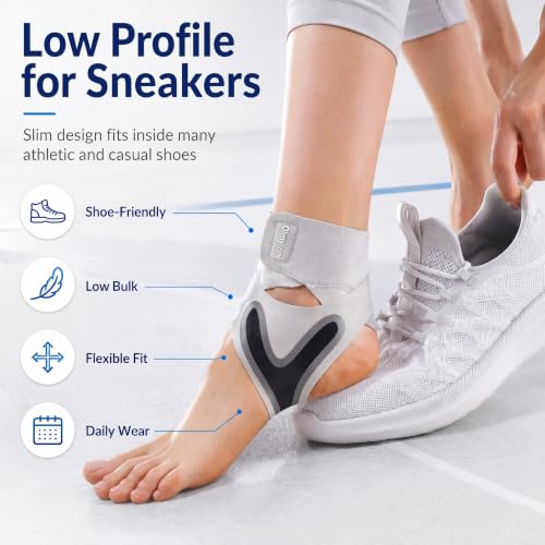 2 Pack Lightweight Adjustable Ankle Brace for Women and Men, 1 Pair Sports - color: X-Large-Gray