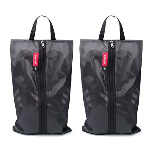 pack all Plus-Sized Shoe Bag for Travel, Water-Resistant Shoe Pouch - color: Plus-Black, style: 2 Pack