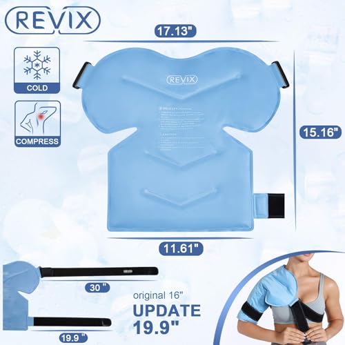 REVIX Shoulder Ice Pack Wrap for Rotator Cuff, Reusable Gel Cold Pack - size: Standard, style: Blue