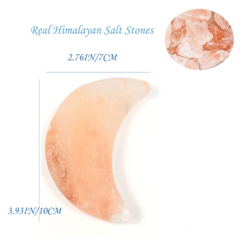 Moon Shape Himalayan Salt Massage Stones Hot Massage Cold Massage Stones Set Warm Rocks Kit for Facial SPA - size: MOON SHAPE