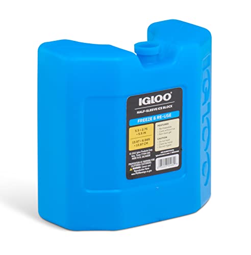 Igloo Maxcold Ice Blocks, Reusable Ice Packs for Coolers, Freezer Pack, Cold Packs for Coolers, Long Lasting Ice Blocks - color: Half Sleeve