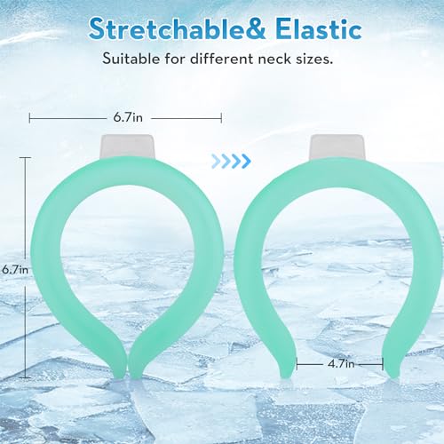 2 Pack Neck Cooling Tube with Insulated Cooling Bag, Reusable PCM Ice Ring - color: Green*2