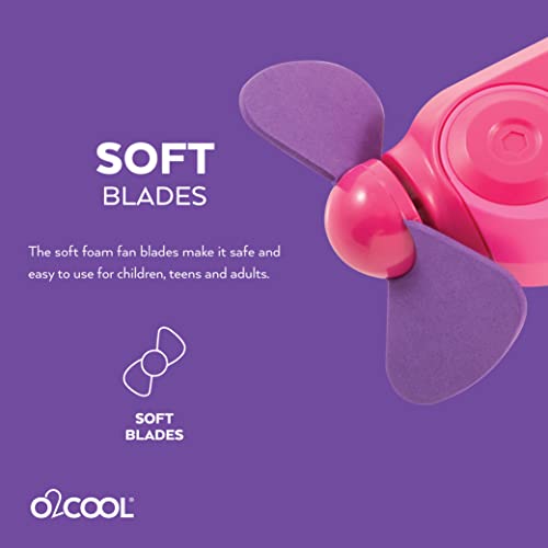O2COOL Small Sport Misting Fan with Carabiner Clip Pink - color: Pink, size: 1 Pack