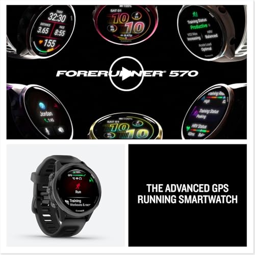 Garmin Forerunner® 570, 42mm, Aluminum, Black - color: Slate with Black Band, size: 42mm