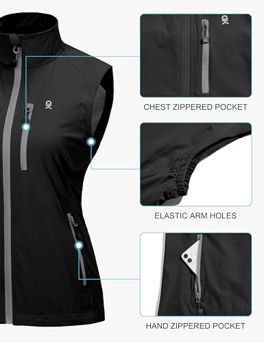 Little Donkey Andy Women's Lightweight Quick Dry Vest Windproof Summer Vest - color: Black, size: Small