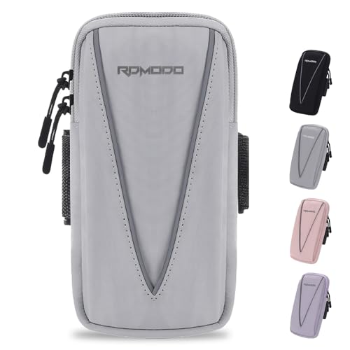 Running Armband Phone Holder, 2 Pockets Cell Phone Holder 7.5” Grey - color: 02 - Grey