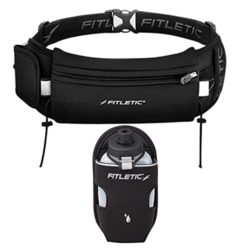 Fitletic Ultimate II Running Belt & 8 oz Extra Mile Water Bottle Bundle