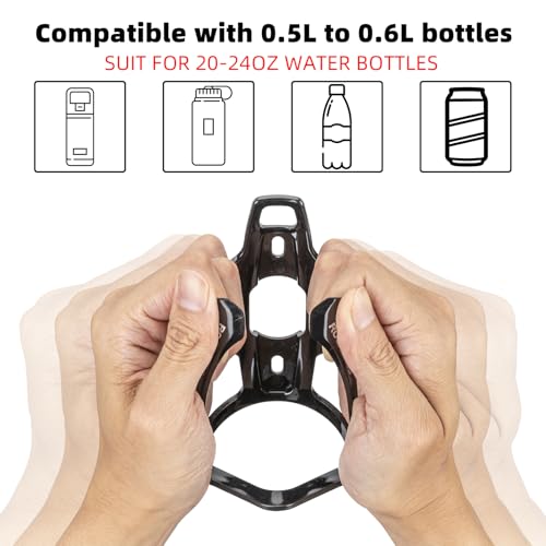 ROCKBROS Bike Water Bottle Holder Ultralight Bottle Cages with Screws Tool - color: Black, size: Standard