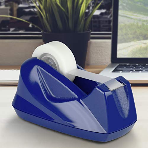 Acrimet Desktop Tape Dispenser, Premium, Non-Skid Base, Plastic, Deep Blue