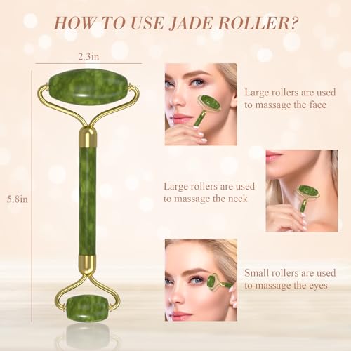 Gua Sha and Jade Roller Sets for Women Men Home Spa Stone Facial Guasha Jade Face Roller Massage Tool Set & Facial Skincare Tools Polished Stone Spa Gift - color: Grey