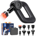 BOB AND BRAD D6 Ultra Massage Gun with Infrared Light, Deep Tissue Percussion with 16mm Amplitude, Professional Muscle Massager for Athletes, Electric Handheld Massager - color: Ruby Black