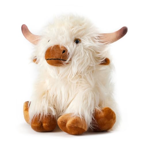 Microwavable Highland Cow Stuffed Animals, Heatable & Coolable Plush Toys - style: A-White Highland Cow