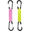 BRAVESHINE Paracord Keychain Carabiner Clip | D Ring Hanger Lanyard Hook - color: 1 Pink 1 Green
