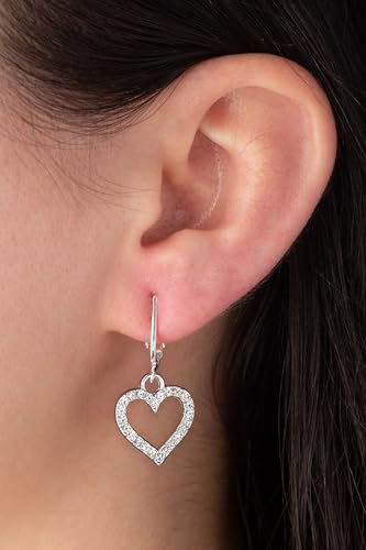 Aloha Earrings Bright & Fun Clip Earrings, Lightweight Stars, Owls, Eiffel Tower, Horse, Cowgirl, Hearts, Elephant, Kitty, Daisy Dangling Charm Designs for Clip Ears - color: Pink Rhinestone Hearts