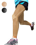 Sparthos Compression Leg Sleeve Men, Full Leg Compression Sleeve, Beige-L - color: Desert Beige, size: Large
