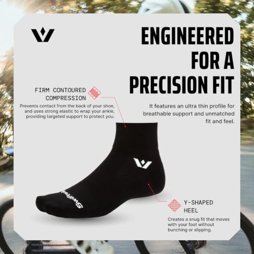 Swiftwick ASPIRE Quarter Crew Socks, Running & Cycling, Men & Women - color: (3 Pairs) Oatmeal, size: Large