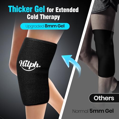 Hilph Knee Ice Pack Sleeve, Flexible Gel Ice Pack for Knee Pain Relief - size: Medium, style: For Knee & Elbow with Extra Strap