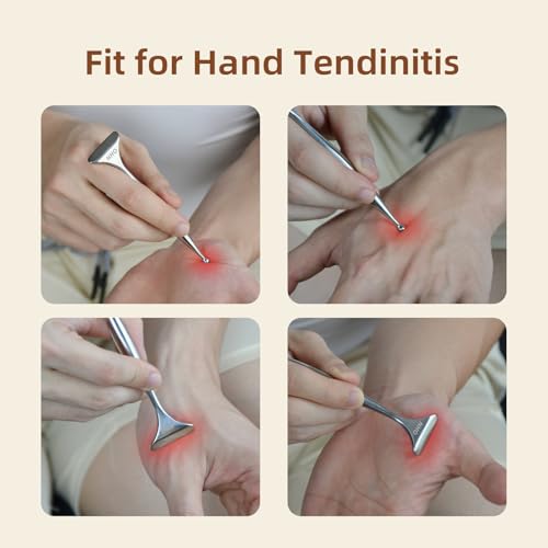 NHO 2-in-1 Acupuncture Pen,Fascia Blaster for Pain Relief, Stainless Steel Gua Sha Scraper & Acupressure Massage Pen, Dual-Ended Fascia Release Tool for Muscle, Neck, Face, Plantar Fasciitis Relief - size: 1 Pack