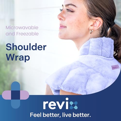 REVIX Microwave Heating Pad for Neck and Shoulder, Weighted Herbal Wrap - color: Orchid