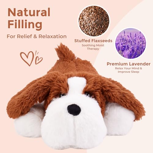 Microwavable Dog Stuffed Animals, Heatable & Coolable Plush Toys - style: C-Dog