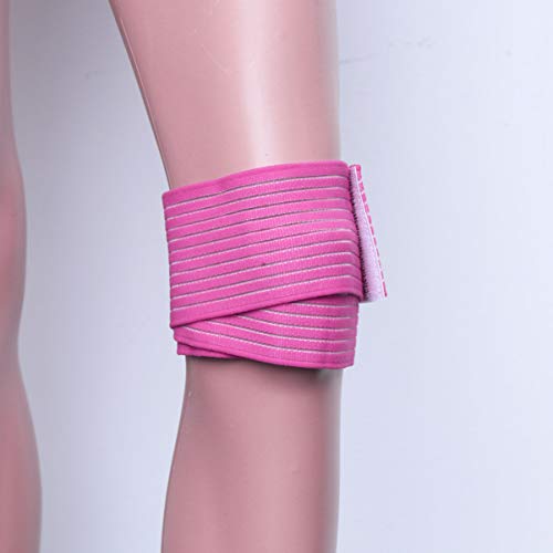 Wrist Brace Elastic Wrap Brace Sleeve Support 120cm Ankle Wrist Knee Calf Thigh Wraps Strap for Sports Gym Weightlifting Fitness Running Wrist Wraps - color: Pink