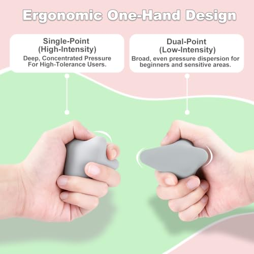 Manual Trigger Point Massager Ball–Deep Tissue Massage Tool - color: Stone Gray