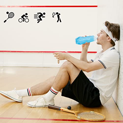 J.CARP 2Pcs 150ml Soft Flask Running Water Bottles, TPU Foldable Running Hydration Flask for Hydration Pack Cycling Hiking Climbing Outdoors Motorbike - color: Blue-2Pcs, 150ml