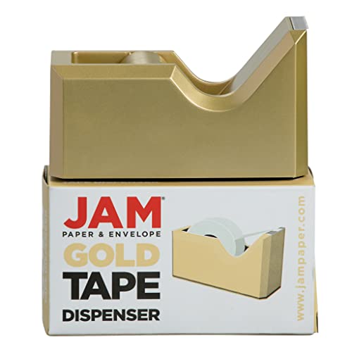 JAM PAPER Colorful Desk Tape Dispensers - Gold - Sold Individually - color: Gold, size: Pack of 1