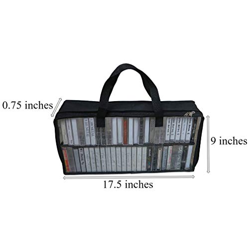 Evelots Cassette Tape Storage Bag, Holds 100 Tapes with Cases - size: 2-Pack (Holds 50), style: Cassette Tape Bag