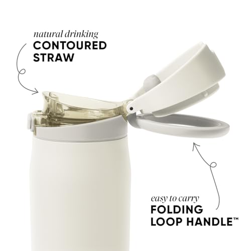 Simple Modern Water Bottle with Straw & Handle | 24oz | Beige - color: -Cashew, size: 24 Ounces
