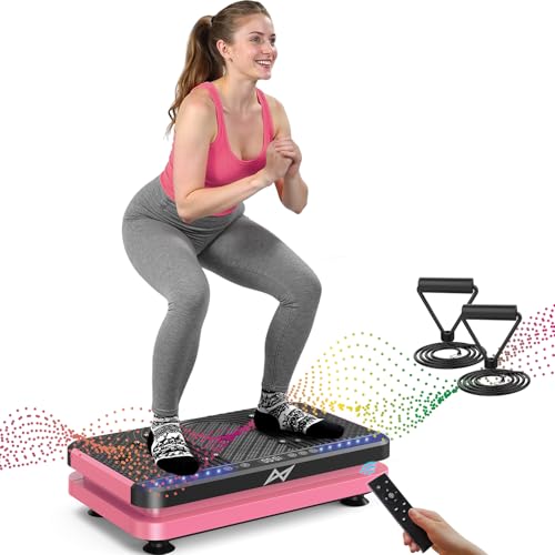 AXV Vibration Plate Exercise Machine Fitness Platform Body Vibrating Board - color: ARK.PINK