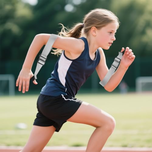 Arm Swing Trainer for Youth, Adjustable Nylon Running Arms position for 90 Degrees - color: Silver