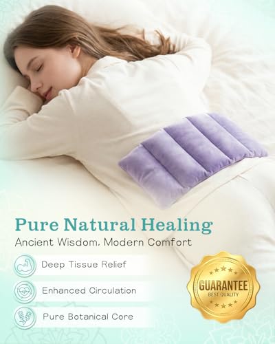 Small Microwave Heating Pad for Neck and Shoulder, Microwavable Versatile Cold/Heated Muscle Ache, Soothing Fatigue Wrap for Back Pain and More, Moist Heat Pad Warm Compress (Purple, 7" × 12") - color: Purple 7*12 Inch