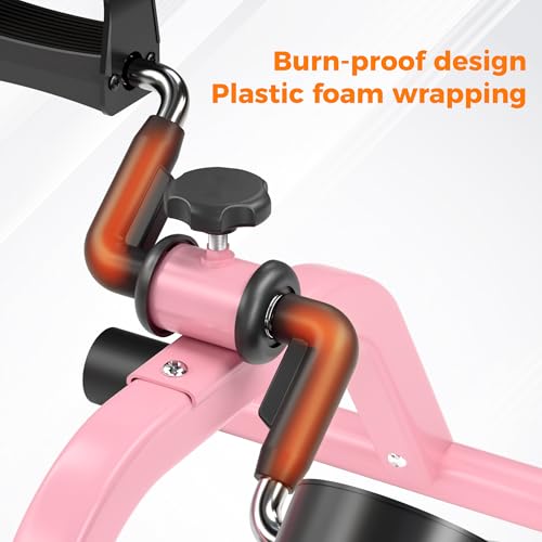 RYGEO Pedal Exerciser Mini Exercise Bike for Leg and Arm Recovery Exercise Lightweight and Portable Floor Bike - color: Pink