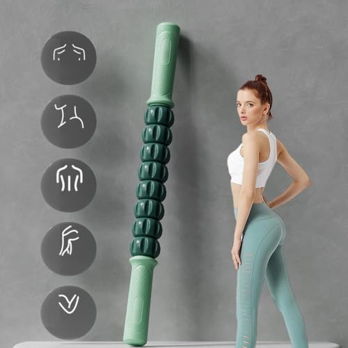 Massage Roller, Multi-Functional Body Massager, Leg Roller Stick - color: Green