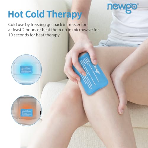 NEWGO Mini Ice Packs, Reusable Cold Gel for Pain Relief, 6 Pack