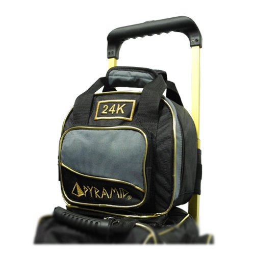 Pyramid Path Plus One Spare Tote Bowling Bag with Front Accessory Pocket - Holds One Bowling Ball and Small Accessories - color: Black/Gold/Grey 24K Edition