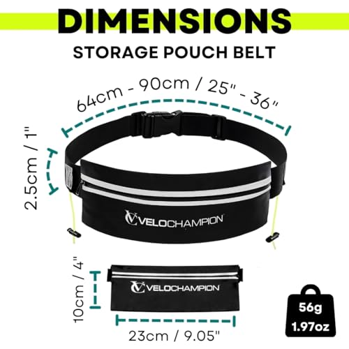 VeloChampion Reflective Triathlon Running Number Belt with Fanny Pack