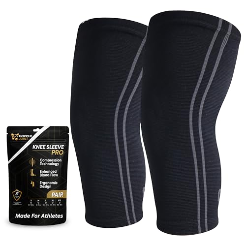 CopperJoint Athletic Knee Sleeve Pair Women & Men, Moderate Support, Small - size: Small