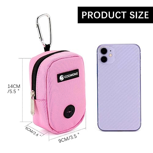 Dog Treat Pouch Dog Poop Bag Holder For Leashes, Pets Snack Container With Inner Mesh Bag, Puppy Supplies Perfect For Training And Walking - Hands Free Dog Waste Bag Dispenser -Dog Travel Accessories - color: Pink