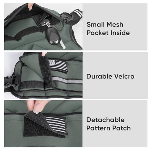 APEXUP Adjustable Weighted Vest, 4-10lb/12-18lb/20-32lb Vest with 6 Ironsand Weights and Large Pocket, Weight Vest for Men Women Strength Training, Running, Walking - color: Grey, size: 4-10lbs
