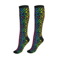Compression Socks Knee High Circulation Support Socks For Women Men Athletic Running Hiking Cycling - color: Leopard