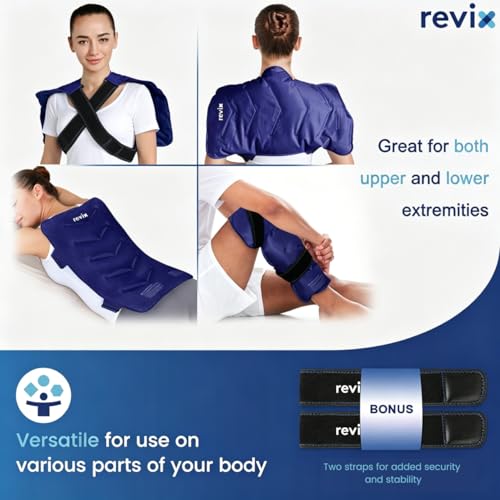 REVIX XXL Ice Pack for Back, Reusable Gel Cold Pack for Full Back Coverage - color: Navy