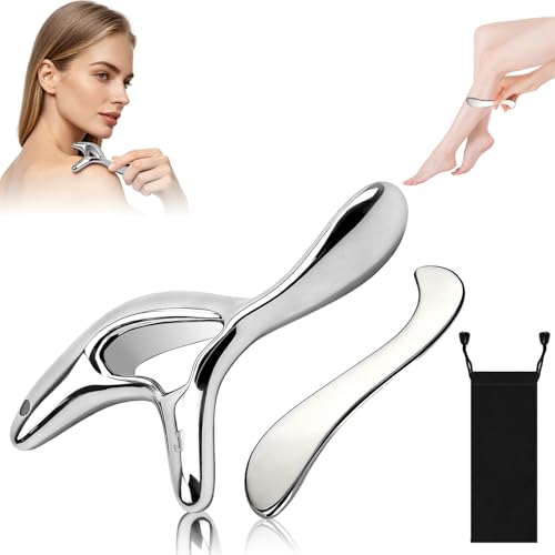 zxbaers 2PCS Trigger Point Massage Tool, Body Scraper Massage Tool, Stainless Steel Body Gua Sha Tool for Deep Tissue Pain Relief & Fascia Release