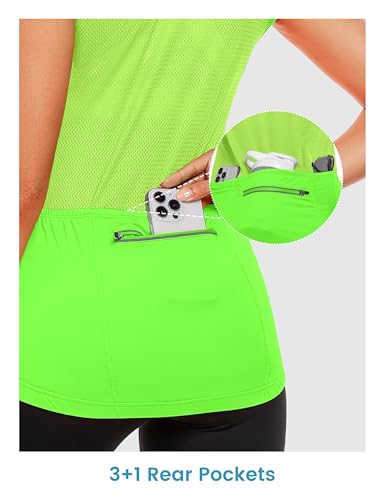 Little Donkey Andy Women's Breathable Cycling Vests full Zip Reflective Sleeveless Jerseys Running Biking Shirts 4 Pockets - color: Fluorescent Yellow, size: X-Large