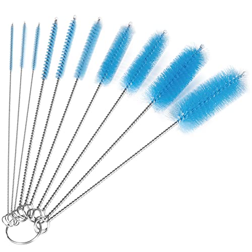 CiaraQ Bottle Cleaning Brushes, 8 Inch Nylon Tube Brush Set - color: Blue, size: 8.0 Inch (10pcs)