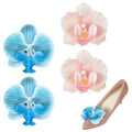 NBEADS 2 Pairs 2 Styles Flower Shoe Clips, Butterfly Orchid Shoe Buckle Clips Flower Sandals Decor for Women