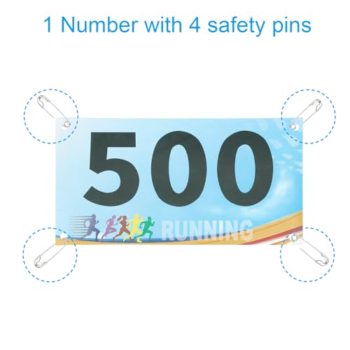 PATIKIL Tearproof Running Bib Numbers, Race Competitor Numbers - size: 7x4 Inch, style: 401-500